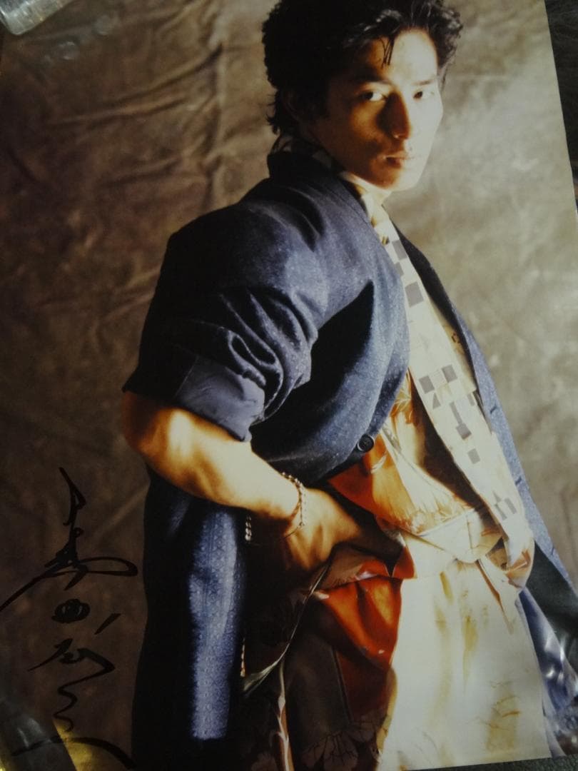 真田広之　直筆サイン入り　レコード会社入手困難非売品ポスター