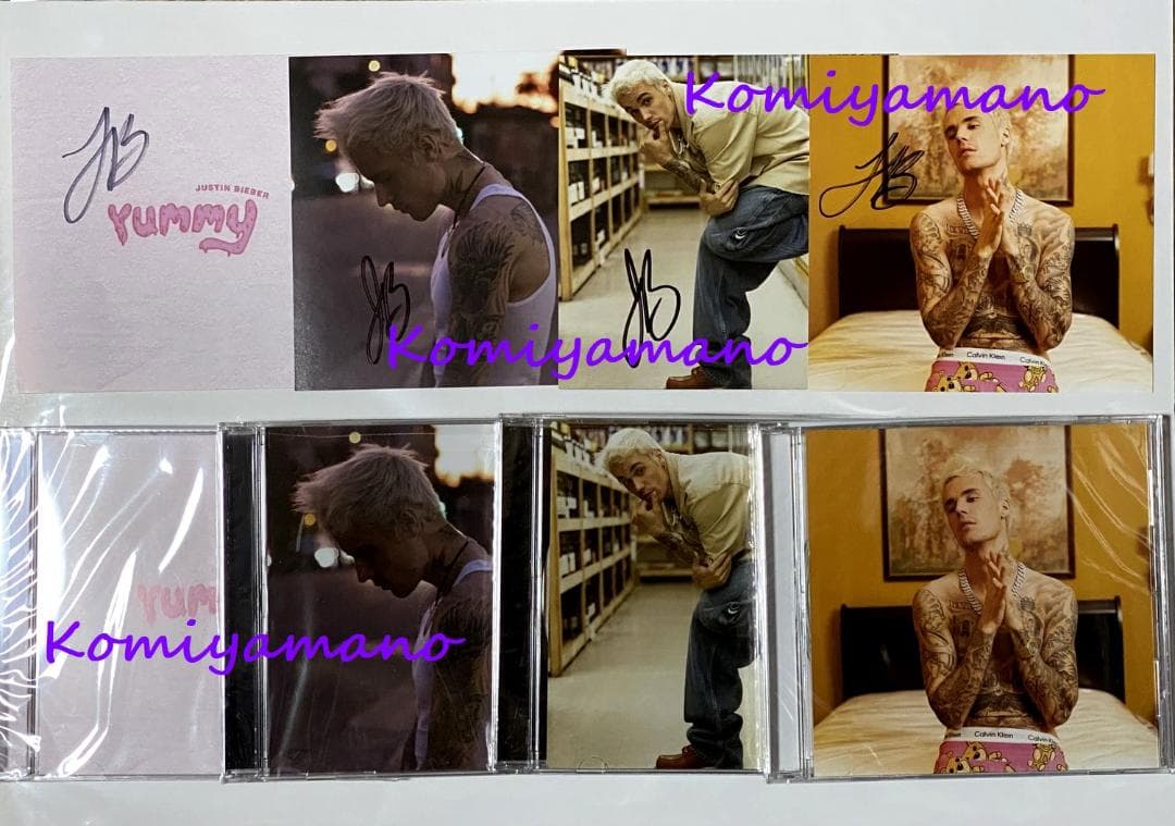 ジャスティン・ビーバー 直筆サイン入り Yummy コンプセット Bieber