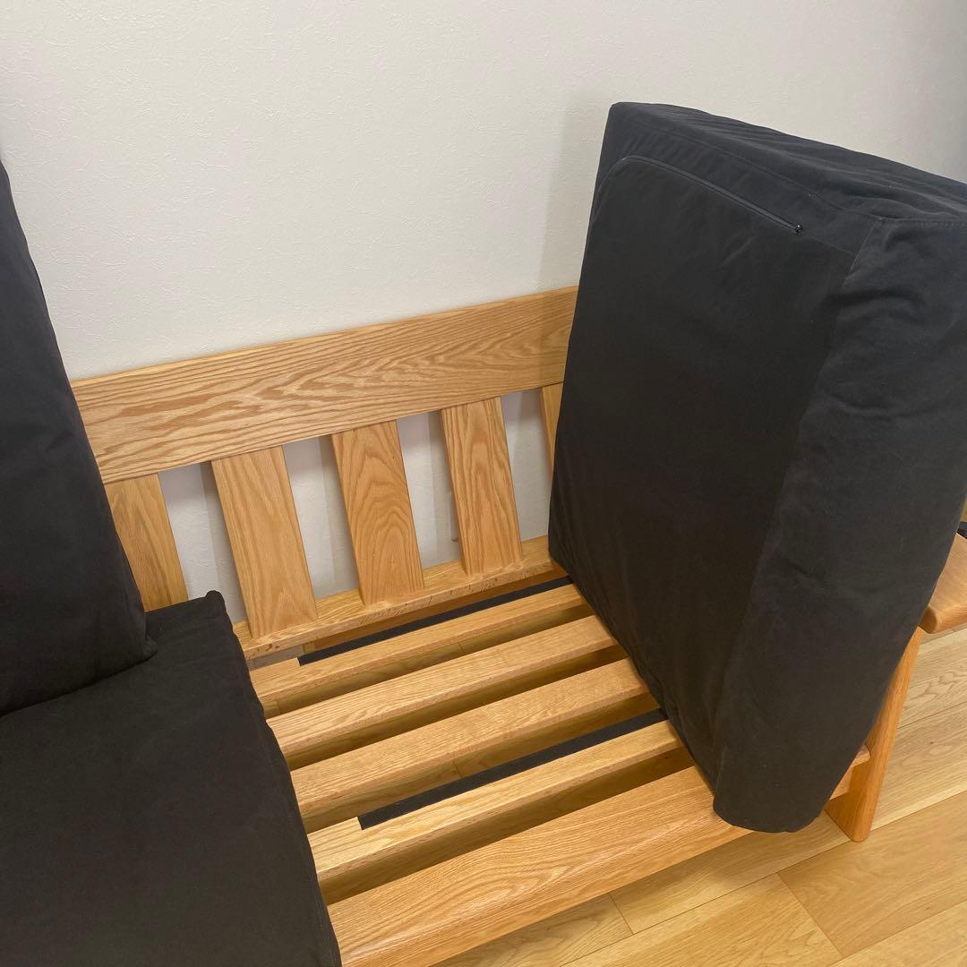 free0120　ミヤモト家具　カウチソファー　ブラック