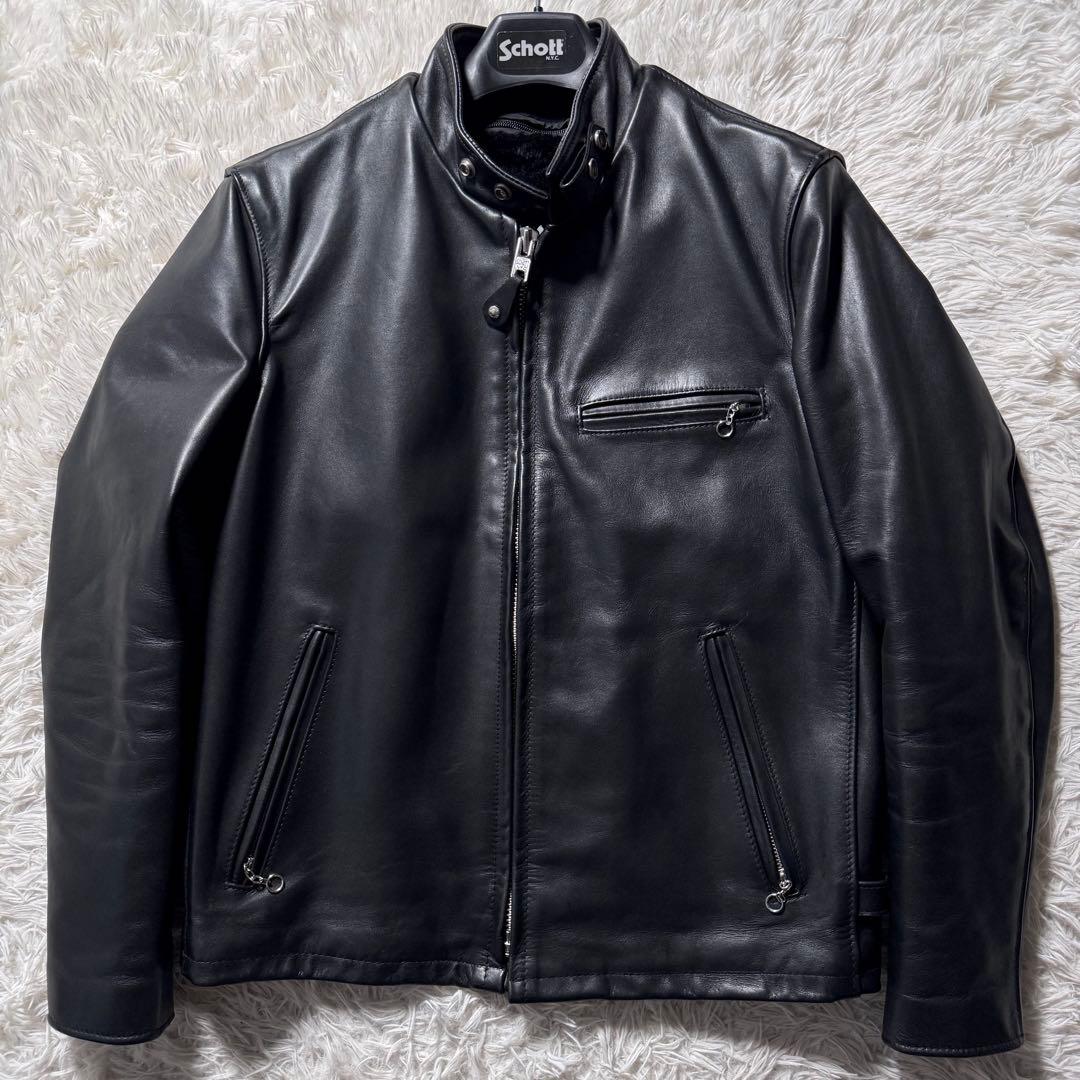 極美品/現行✨schott ライダースジャケット　シングル 641 黒40