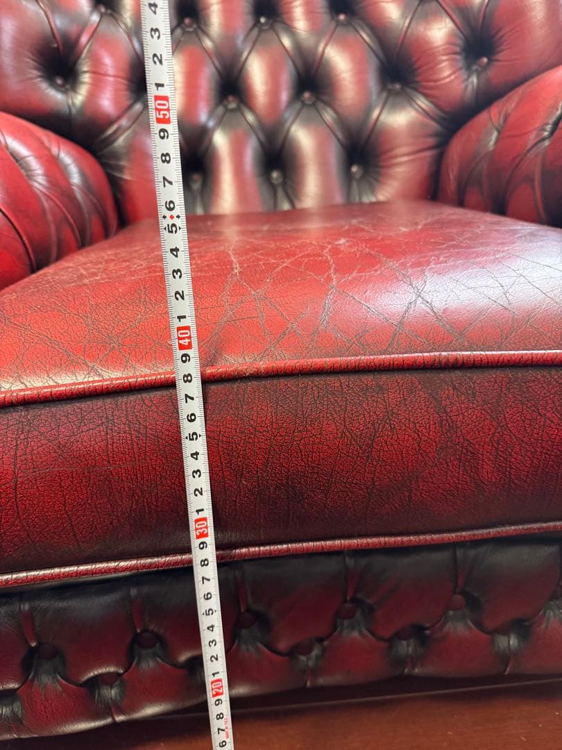 英国チェスターフィールドソファ　本革一人掛け