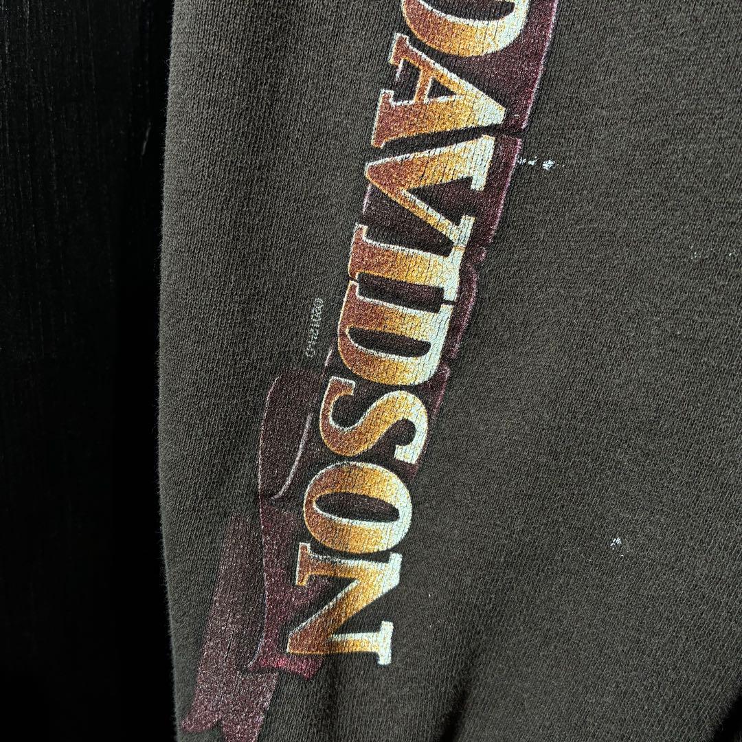 HARLEY-DAVIDSON プルオーバーパーカー　袖プリント　No1 スカル