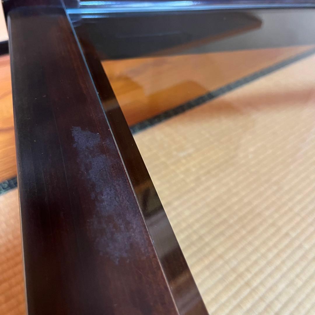 オールドカリモク　ガラストップローテーブル