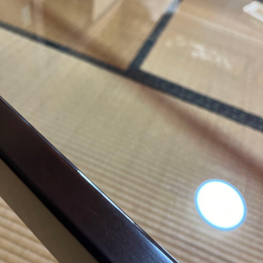 オールドカリモク　ガラストップローテーブル