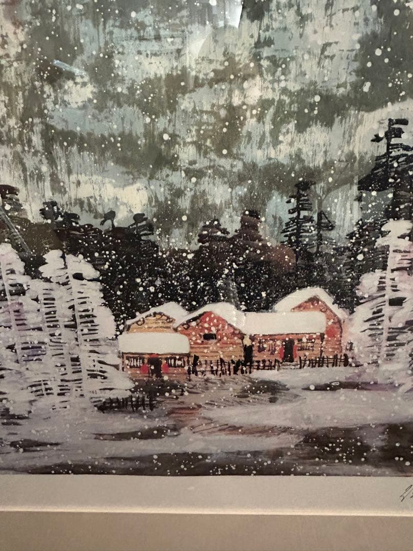 チャンプー　張歩　リトグラフ　中国人画家・張歩「冬」61/￼200