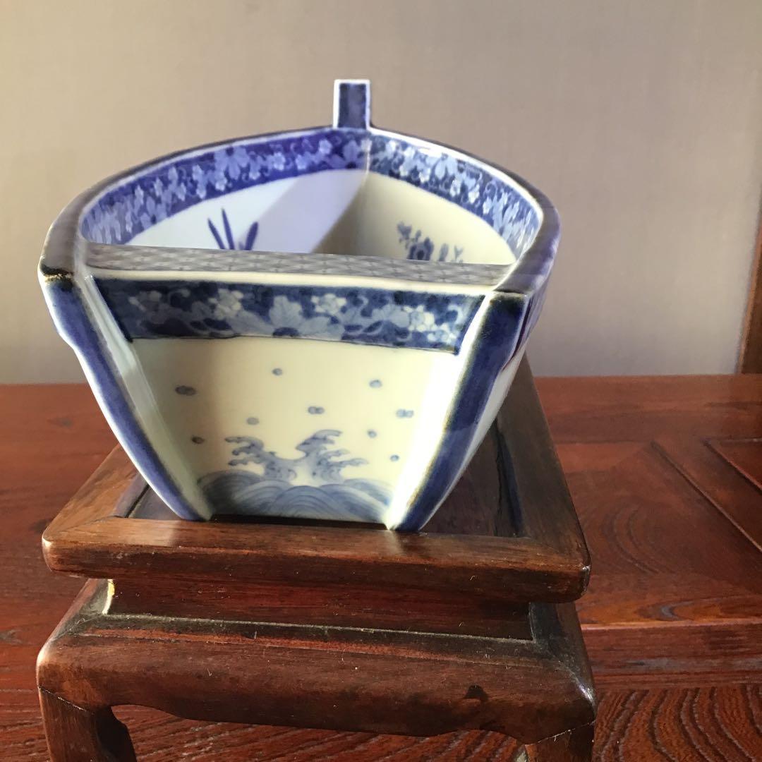 古伊万里　　船形鉢　　　　　江戸期　太明萬暦年製　　　希少