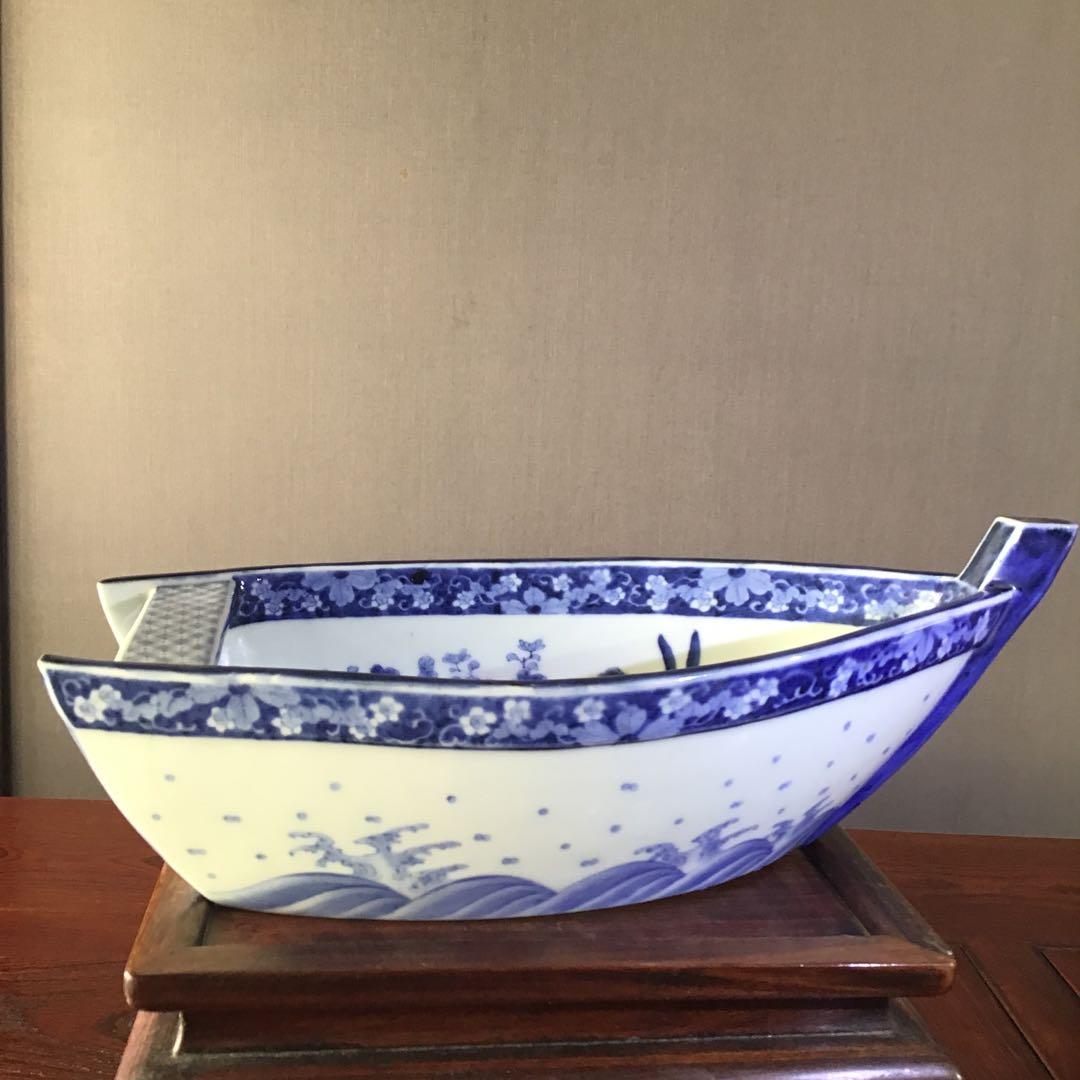 古伊万里　　船形鉢　　　　　江戸期　太明萬暦年製　　　希少