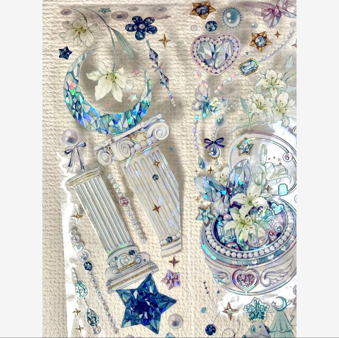 490円【K288】海外PET（貝殻光）マステ切り売り 宝石　キラキラ