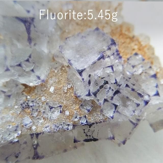 5.45g　縁取りフローライト　キューブタイプ　鉱物標本　フローライト