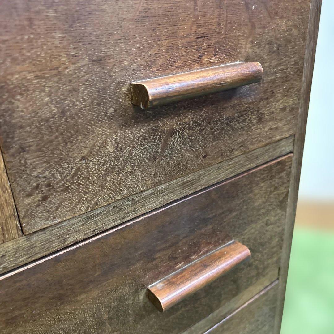 ヴィンテージ　ブラウン木製タンス 5引き出し