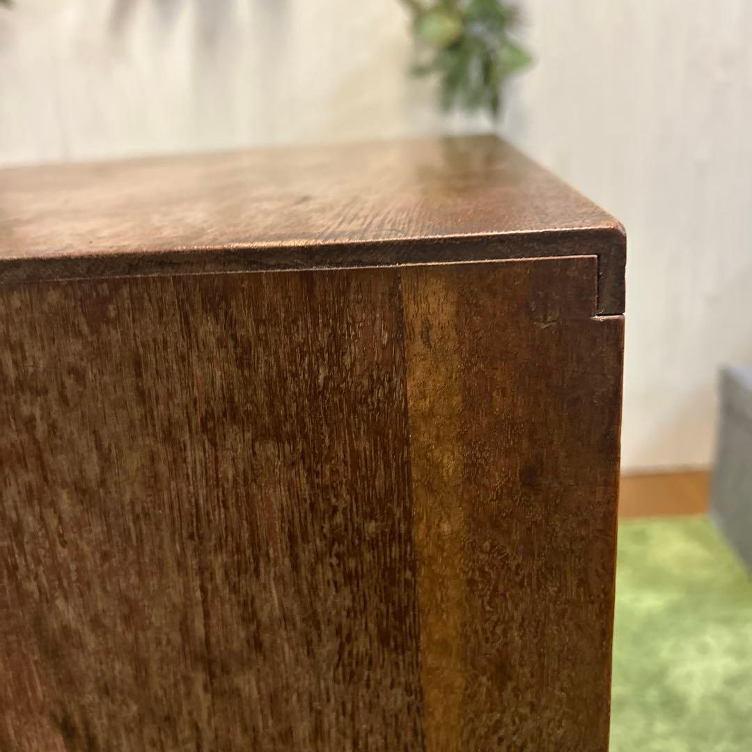 ヴィンテージ　ブラウン木製タンス 5引き出し