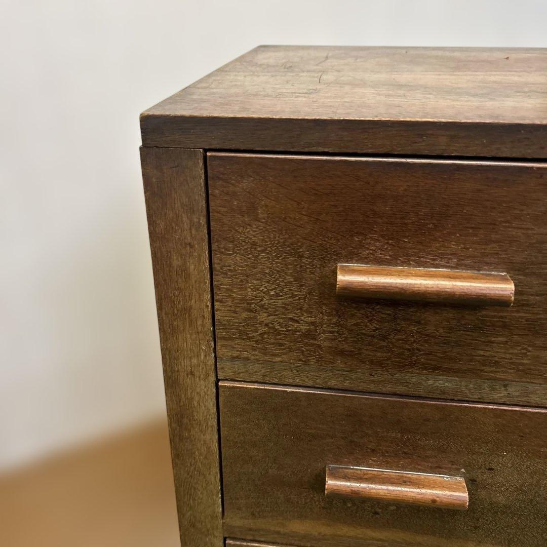 ヴィンテージ　ブラウン木製タンス 5引き出し