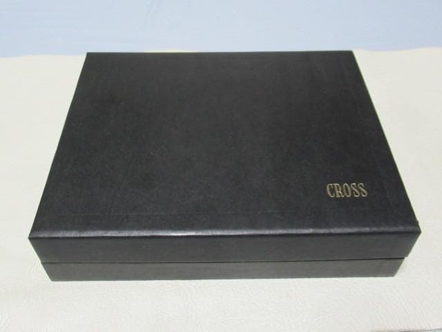 未使用 1980年代◆クロス 黒ガラス製ペンスタンドと12K金張りボールペン付き