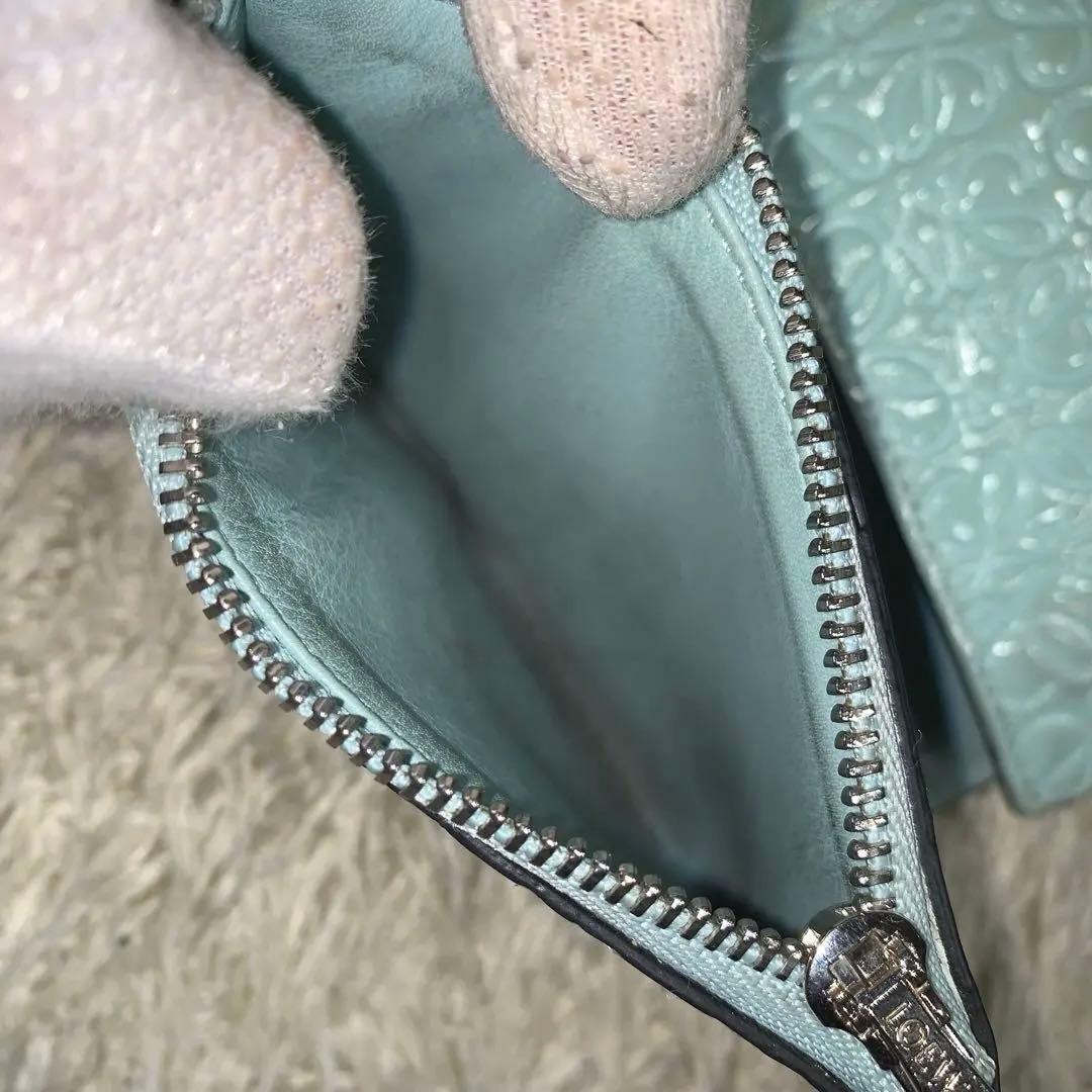 LOEWE ロエベ 三つ折り財布 リピートアナグラム バーティカル エナメル