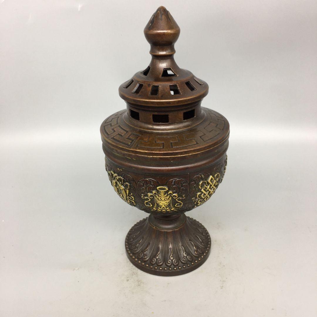 銅器 香薫炉 八宝吉祥香炉 供養薫香炉 香道具 装飾品 工芸品 置物