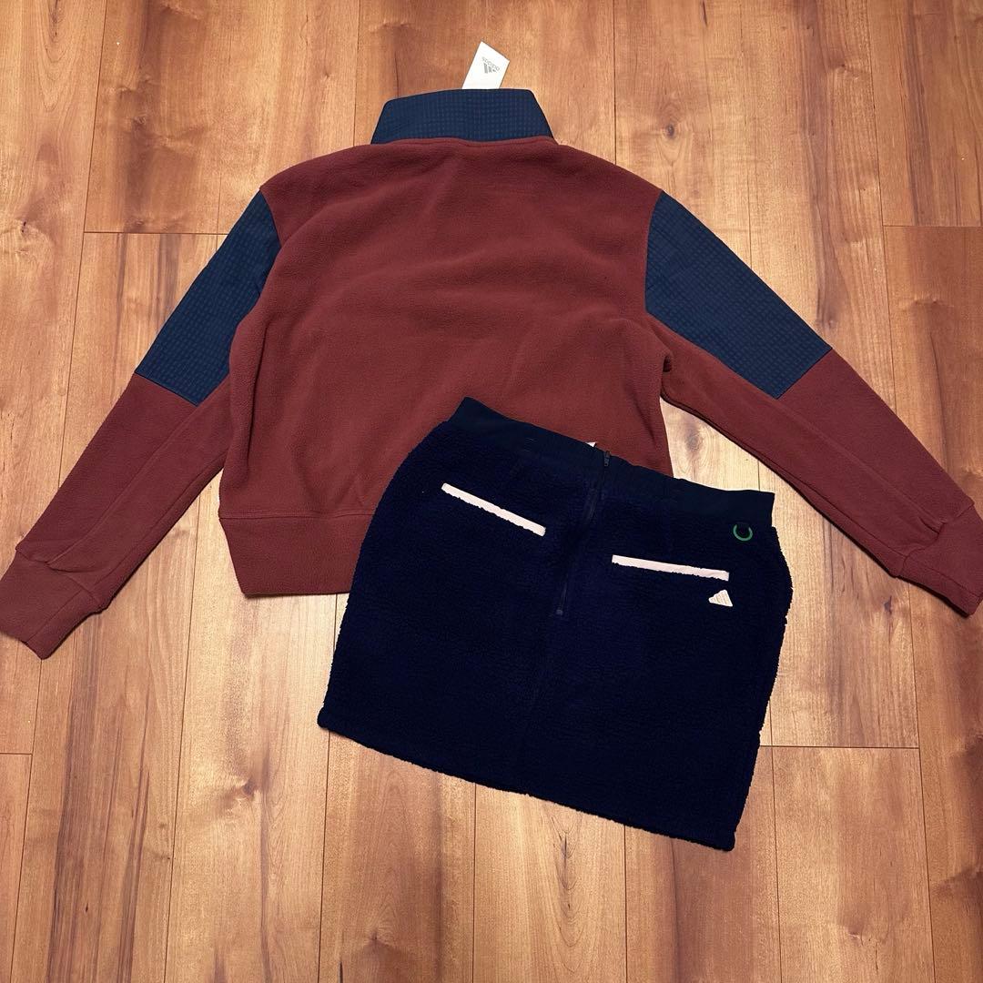 フリース　長袖　クロップド丈　ボアスカート　サイズL セットアップ　秋冬　温かい