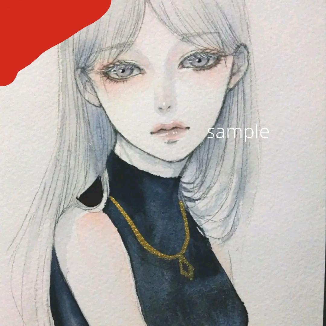 専用　絵画　水彩画　手描きイラスト　女性　美人画