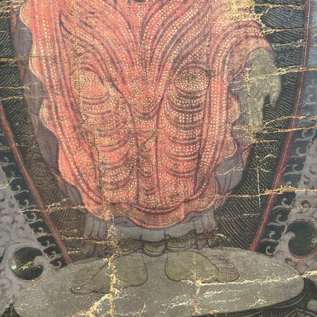 タンカ 仏画 肉筆 骨董　額付き