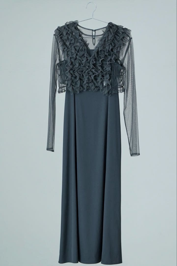 et.UNiVER Manywayfrilldress グレー S-short