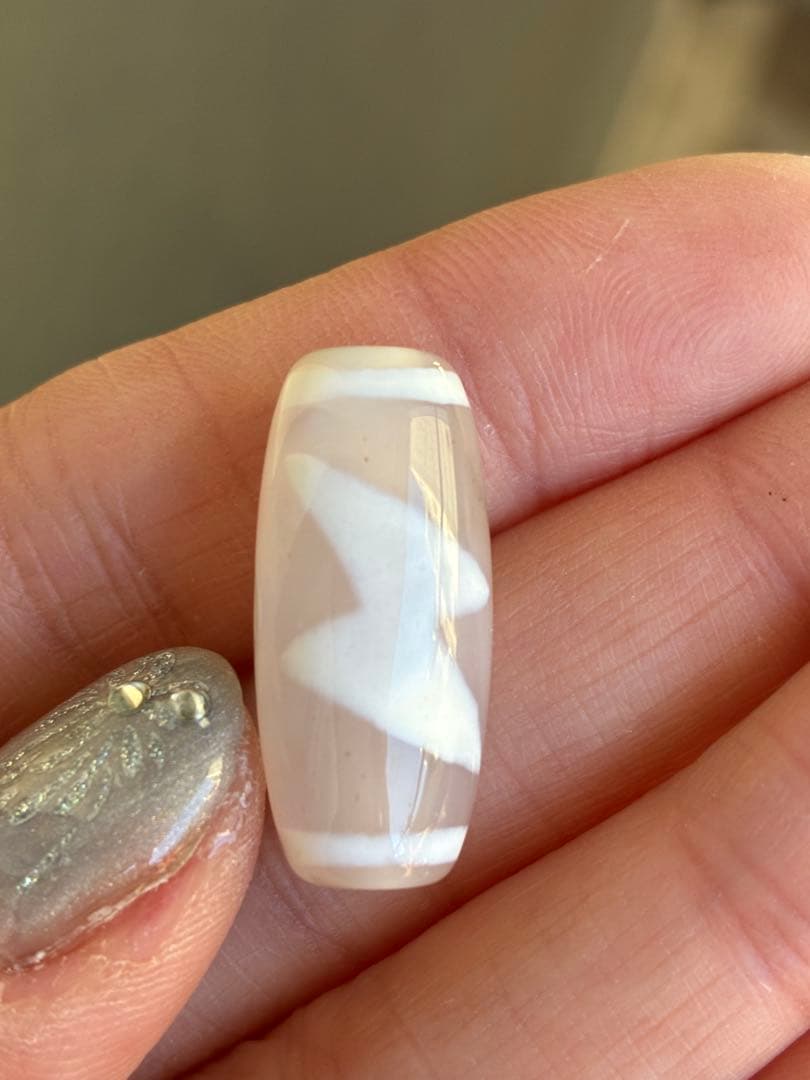 高品質✨艶とクリア感あり　老玉髄　天然白天珠　閃電五眼天珠✨