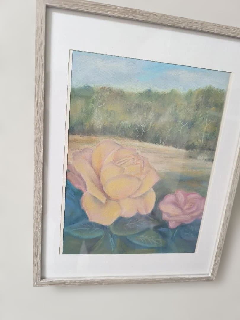 バラのパステル画