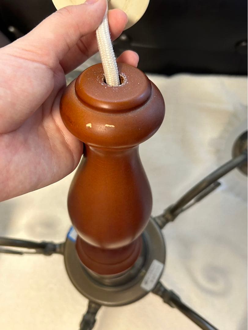 【USED】アンティーク風シャンデリア 5灯 ブラウン