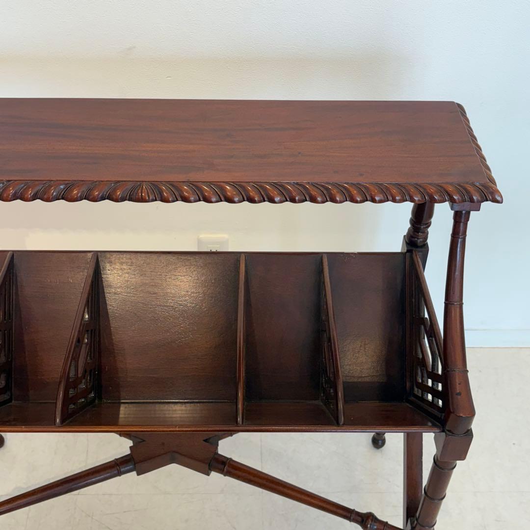 マホガニー材 ブックトローフ チッペンデール様式　イギリス　オープンシェルフ