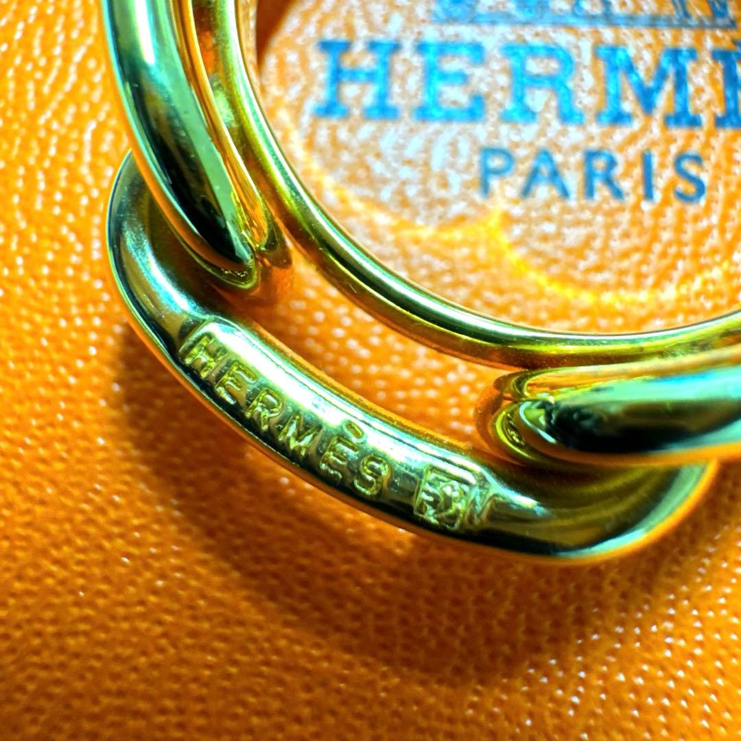 美品✨HERMES エルメス　シェーヌダンクル スカーフリング ゴールド