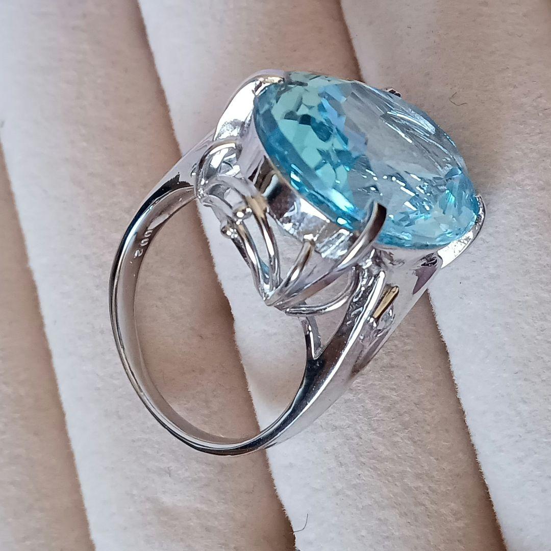 ブルートパーズ リング 16号 20ct SILVER