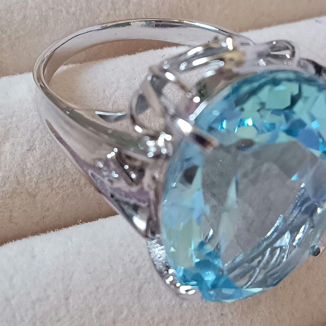 ブルートパーズ リング 16号 20ct SILVER