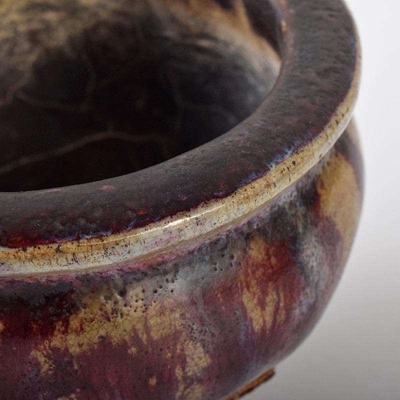 中国　均窯　釣窯釉　三つ足香炉　C　R8573