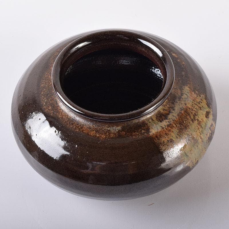 茶道具　平安　万代喜山造　内海茶入　仕覆付　共箱　V　7302