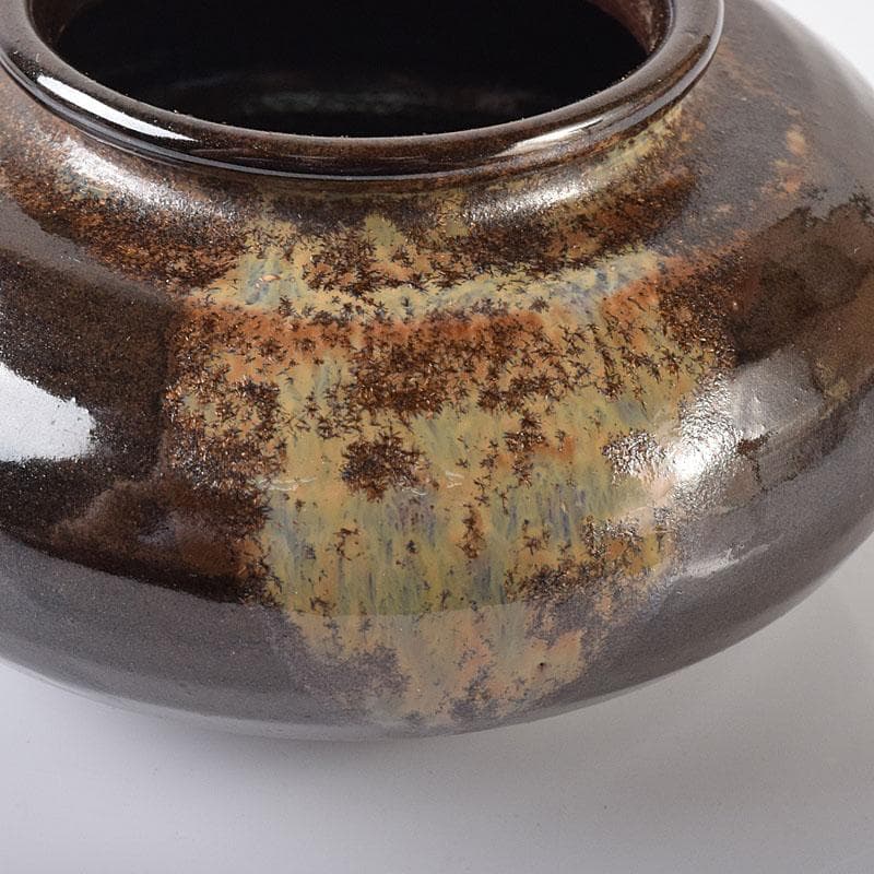 茶道具　平安　万代喜山造　内海茶入　仕覆付　共箱　V　7302