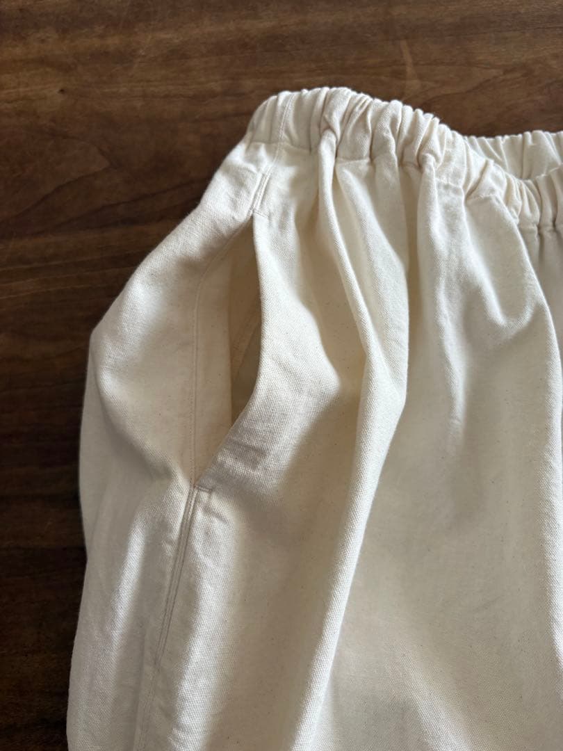 ゴーシュ コットンオックスワイドパンツ 8分丈キュロット
