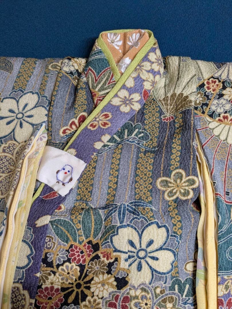 [静] 市松人形 12号サイズの着物と長襦袢のセット