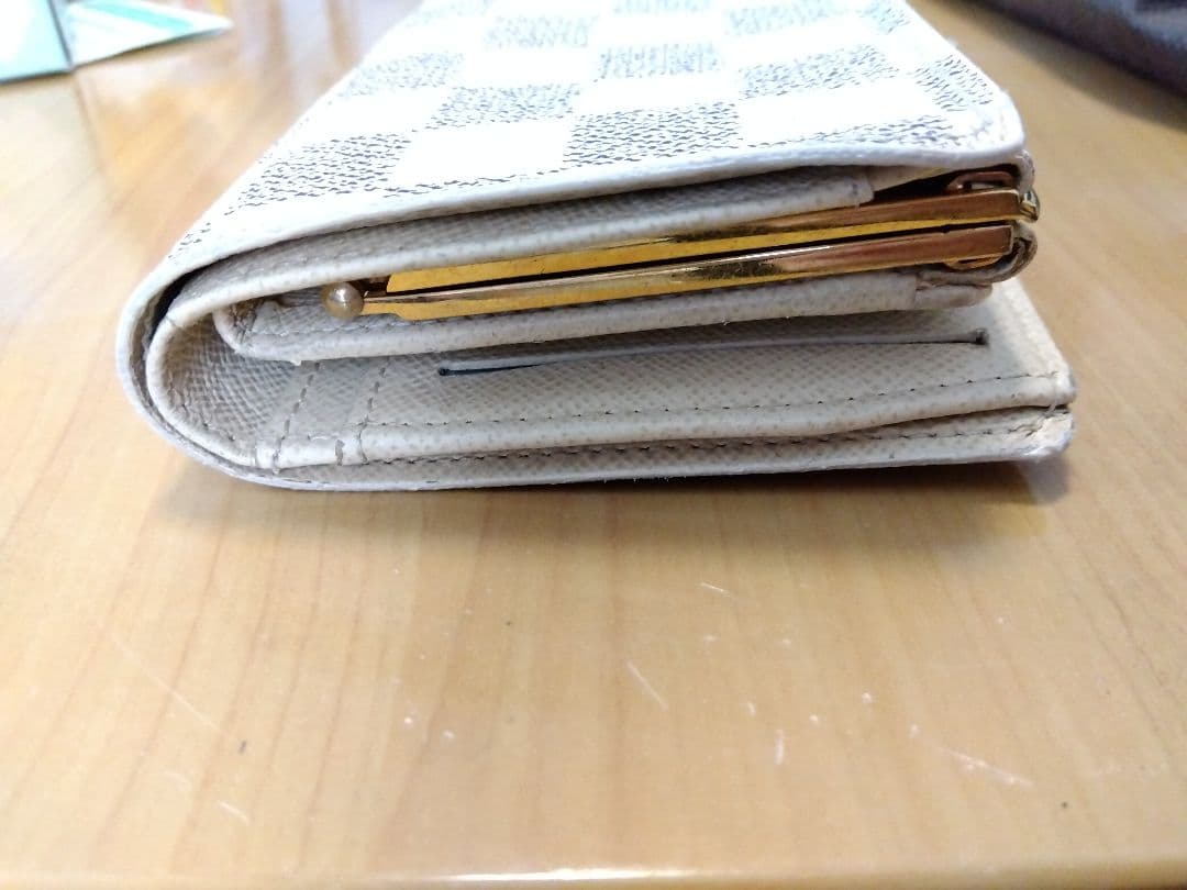 LOUIS VUITTON ダミエ 折り財布 アズール がま口