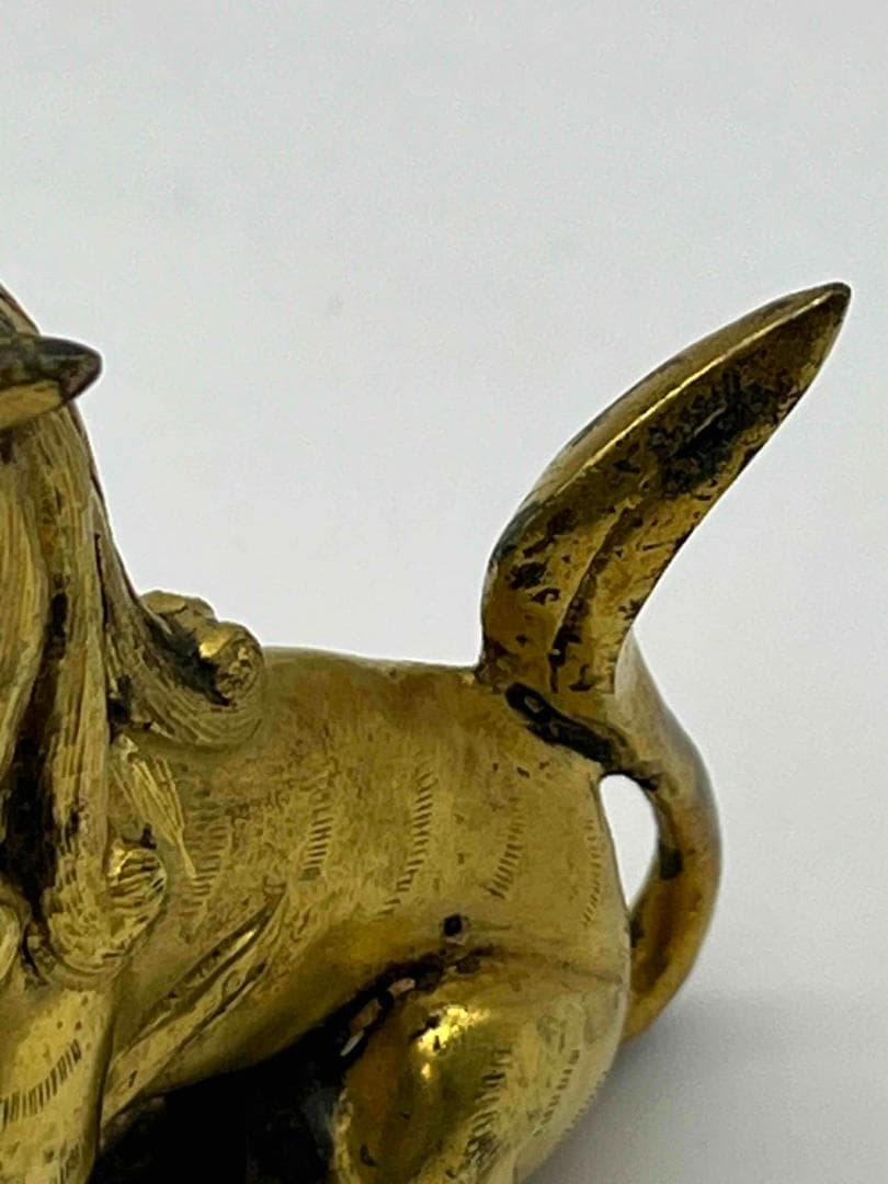 唐時代　金銅獅子 铜鎏金 唐物　金銅仏具 唐物　時代物　仏教用品(B-104②)
