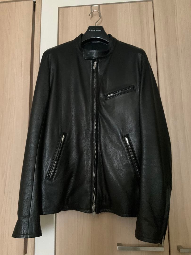 LITHIUM HOMME リチウムオム　レザーシングルライダースジャケット