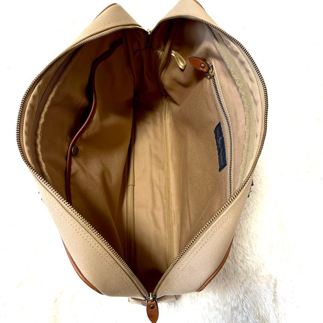 希少✨ポロラルフローレン　ビジネスバッグ サファリシリーズ コットンツイル　牛革