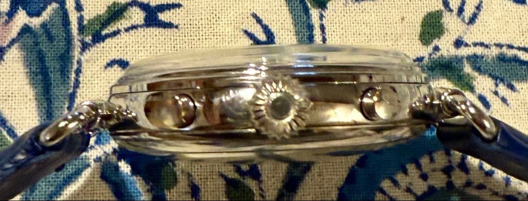 LA SCARA 手巻クロノグラフ腕時計　スターリングシルバー　銀925