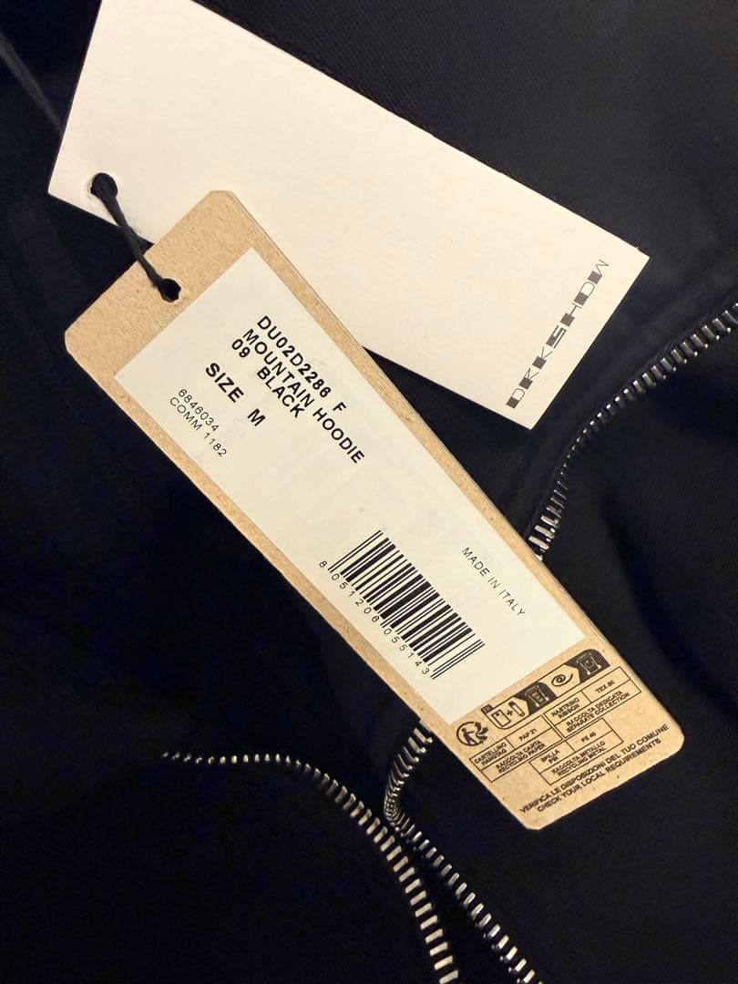 リックオウエンスDRKSHDW/マウンテンフーディ/F素材・サイズM