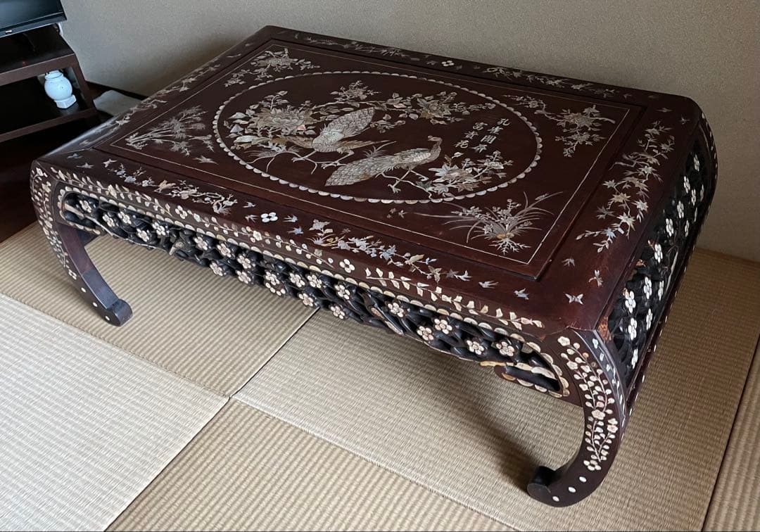 螺鈿　テーブル　骨董　アンティーク