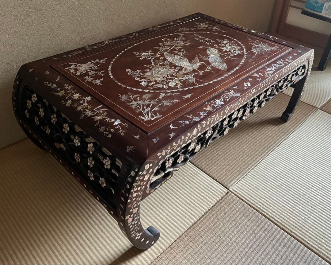 螺鈿　テーブル　骨董　アンティーク