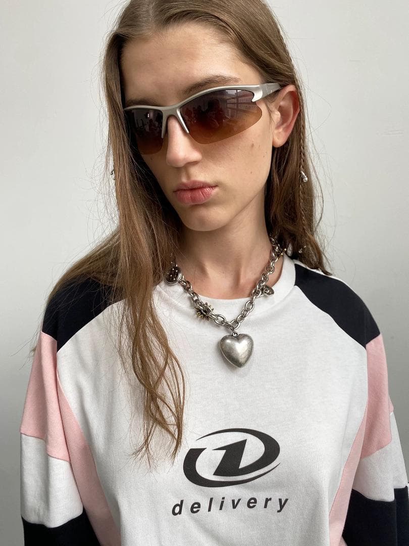 delivery 厚いチェーンpunk 大きなハート型 金属ネックレス 男女兼用