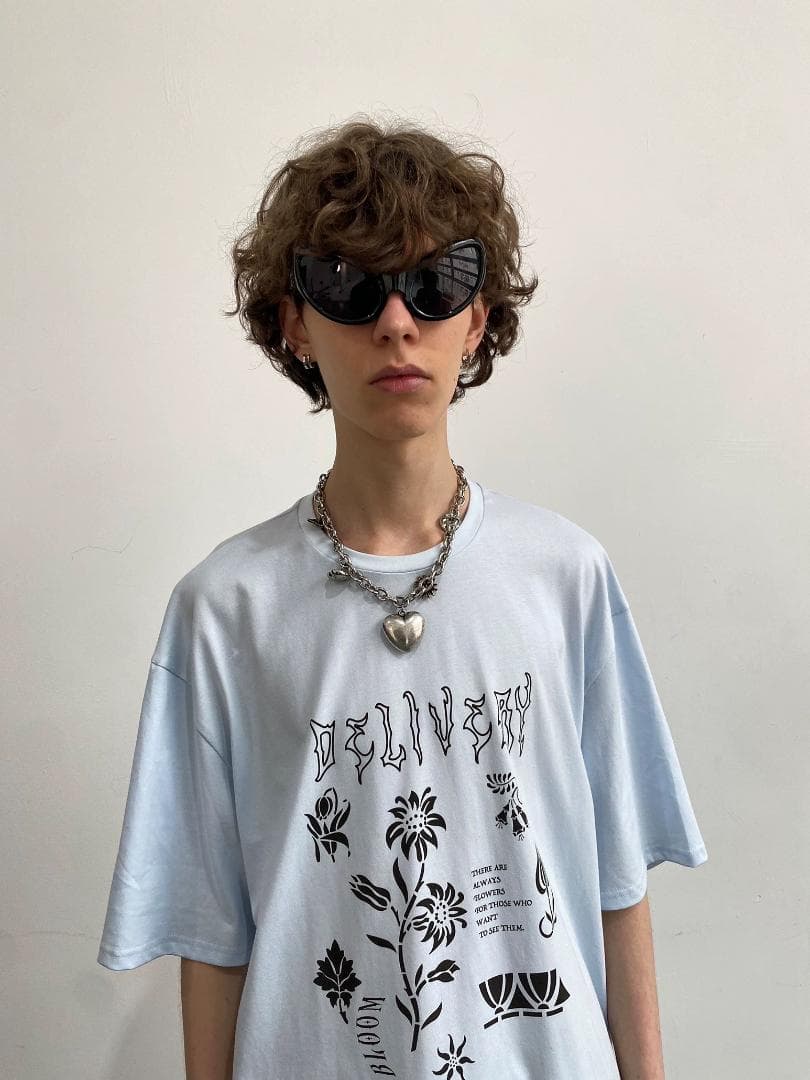 delivery 厚いチェーンpunk 大きなハート型 金属ネックレス 男女兼用