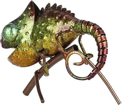 * カメレオン 彫刻 金属 飾り装飾 置物 鉄 動物 家具 野生 屋内 屋外