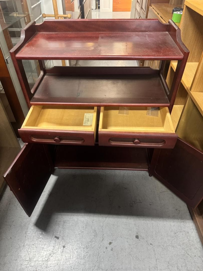 レトロ　Karimokuカリモク家具　カリモク 電話台 棚 ラック 花台 220