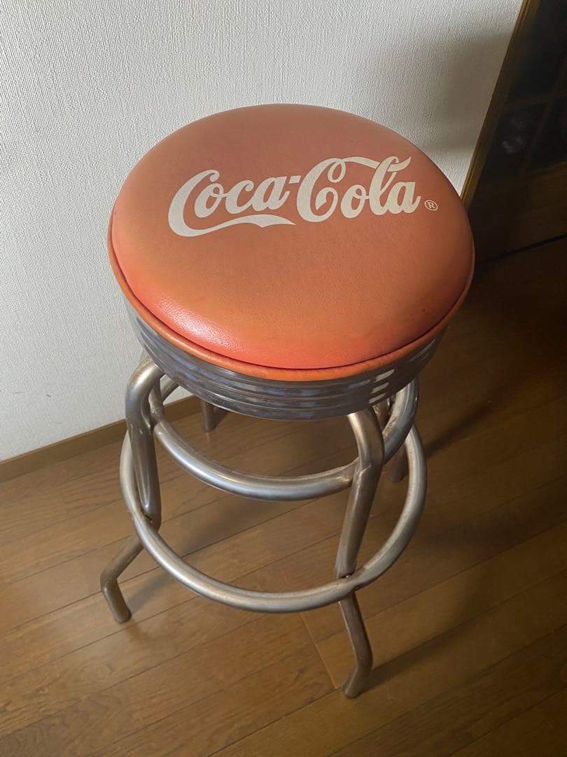 1324❣️コカ・コーラ ハイチェア Cocacola 回転椅子
