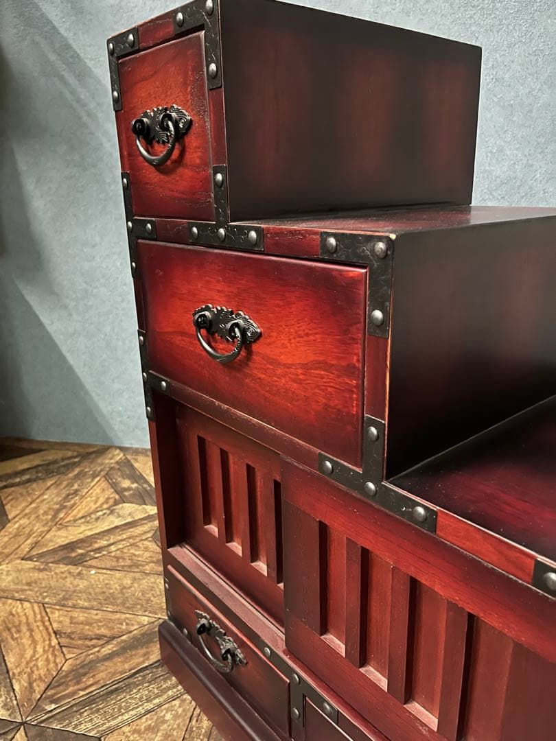 階段箪笥 インテリア 昭和レトロ 当時物 和箪笥 民芸調家具 アンティーク