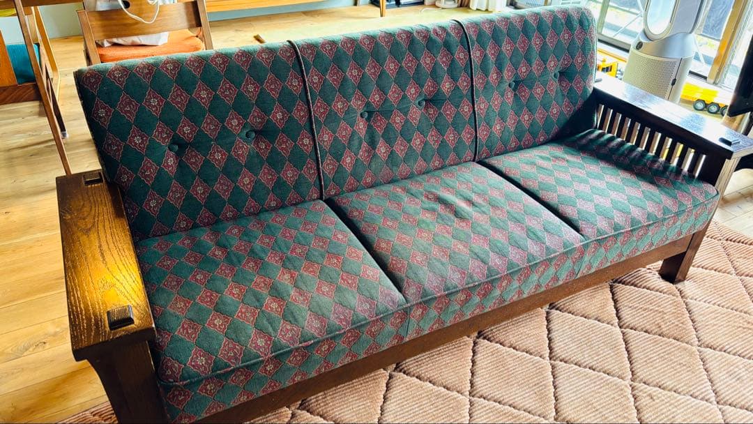 三越ブルージュ・オーク材クラシック3Pソファ